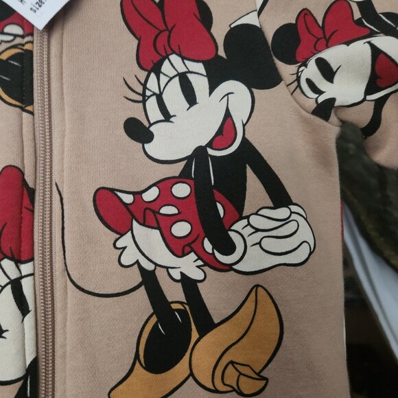 K9 New 1-piece kid's Hoodie Pj's fleece lined authentic Disney Minnie Mouse - Picture 4 of 6